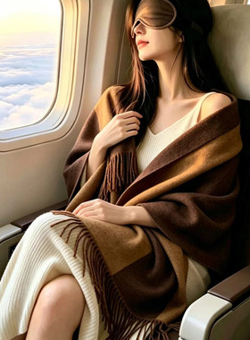 羊绒围巾女秋冬加厚保暖纯色冬季轻奢高级感双面羊毛披肩2026新款