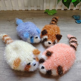 草莓洗碗巾小浣熊洗碗抹布亚克力刷碗摸布百洁布菜瓜布清洁厨房