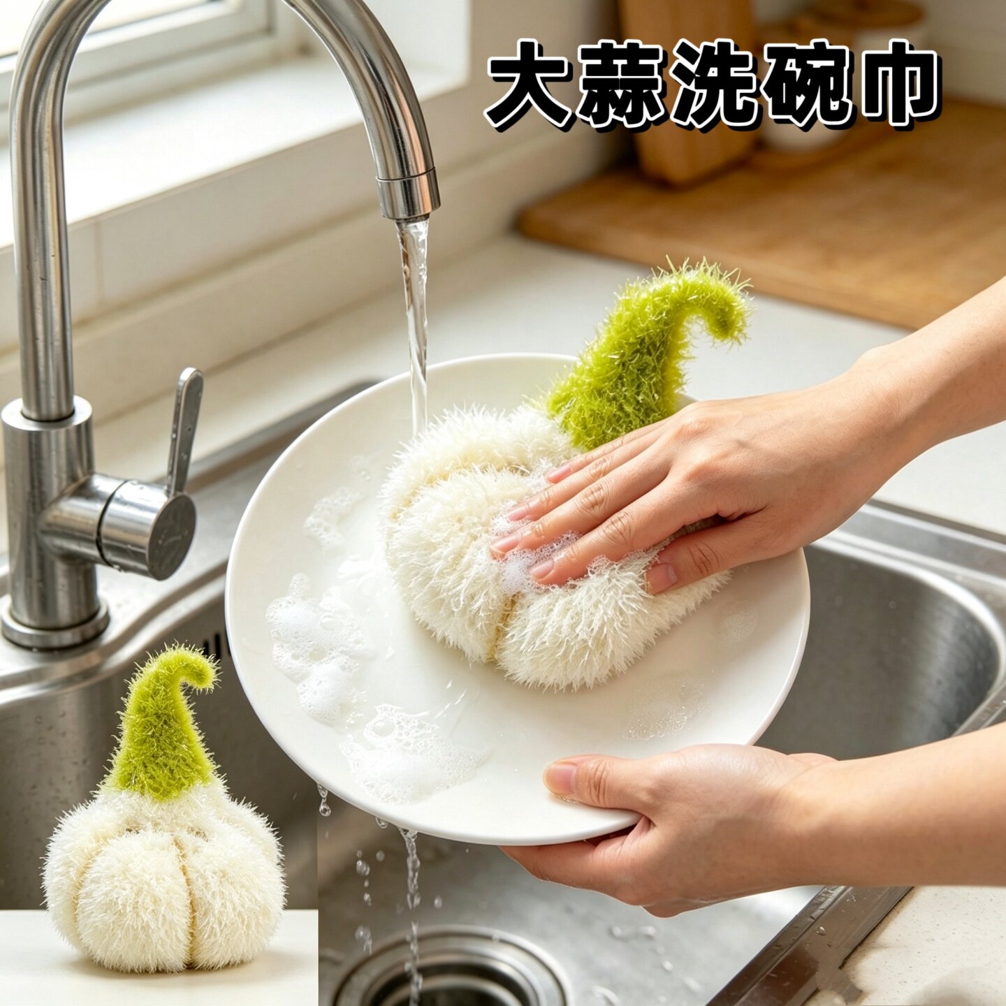 纯手工大蒜葱头洗碗巾