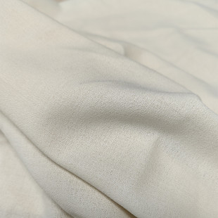 意大利进口乳白单面绉纱羊毛面料 连衣裙裤子西装布料