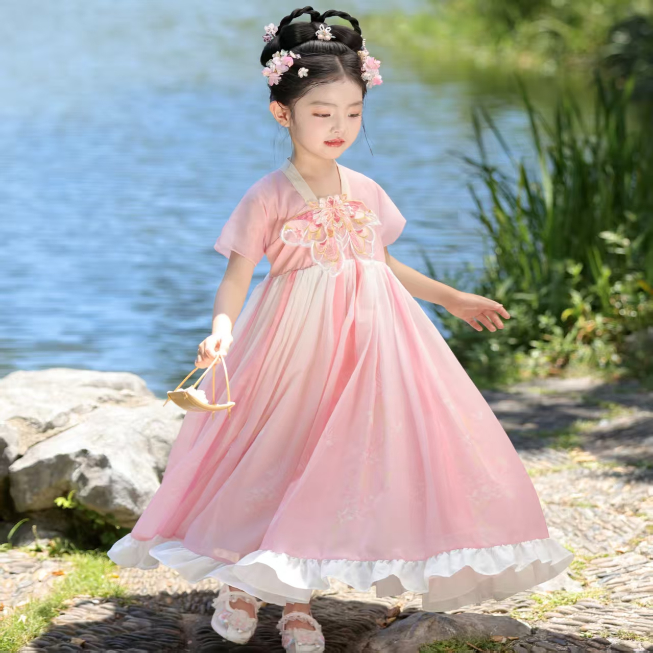 【粉蝶起舞】中国风夏装女春夏汉服2025夏季民族古风仙气