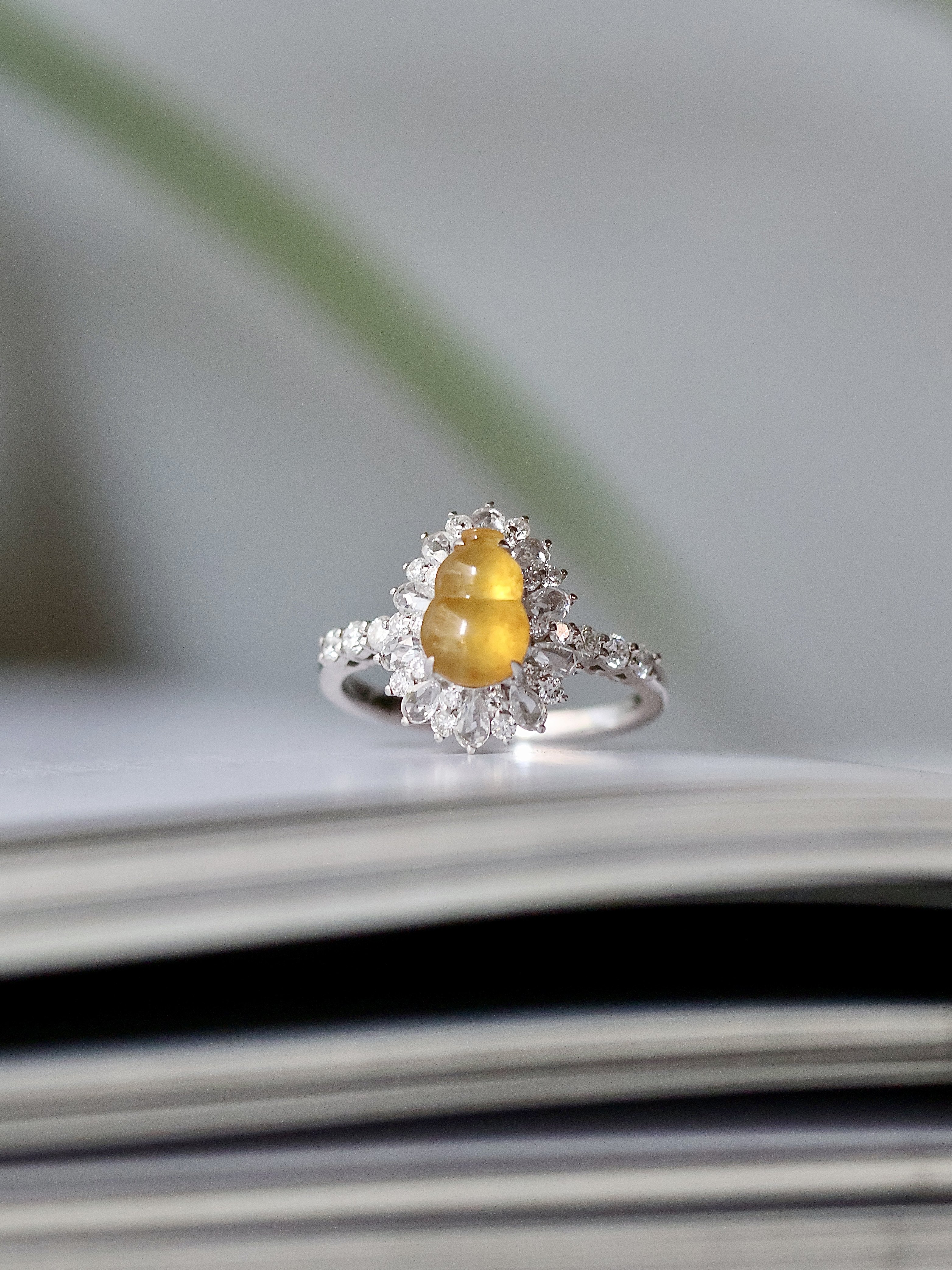 新品2026年炸光高冰耀眼高级珠宝款缅甸黄翡葫芦女戒指翡翠百搭款,珠宝/钻石/翡翠,戒指/指环,淘宝优惠券,粉丝福利购,淘宝优惠卷