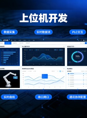 工业上位机开发 串口网口通讯 设备监控数据采集运动控制定制服务