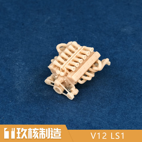 玖核制造 1/64V12 LS1发动机普利茅斯梭鱼肌肉车引擎场景摆件