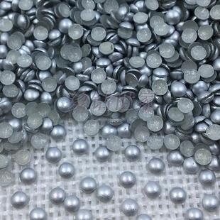 亚光银韩国半圆平片/半圆铝片/烫片/DIY服饰配件/美甲贴钻/半圆片