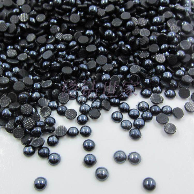 亮黑陶瓷烫钻 仿珍珠烫钻/半圆珍珠/美甲 DIY手工材料/烫片仿进口