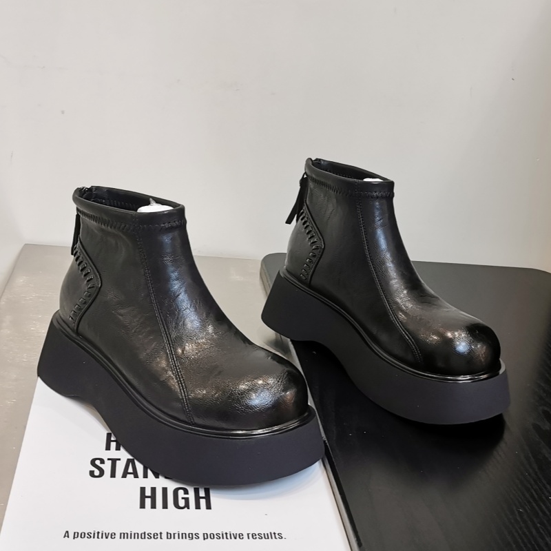 厚底马丁靴小个子英伦风复古短靴