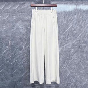 百搭直筒裤 原创宽松显瘦松紧腰花边长裤 时尚 新款 原创设计 2025夏季