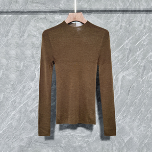 秋冬高级感打底衫女长袖修身显瘦毛衣内搭扬子纱100细羊毛圆领领