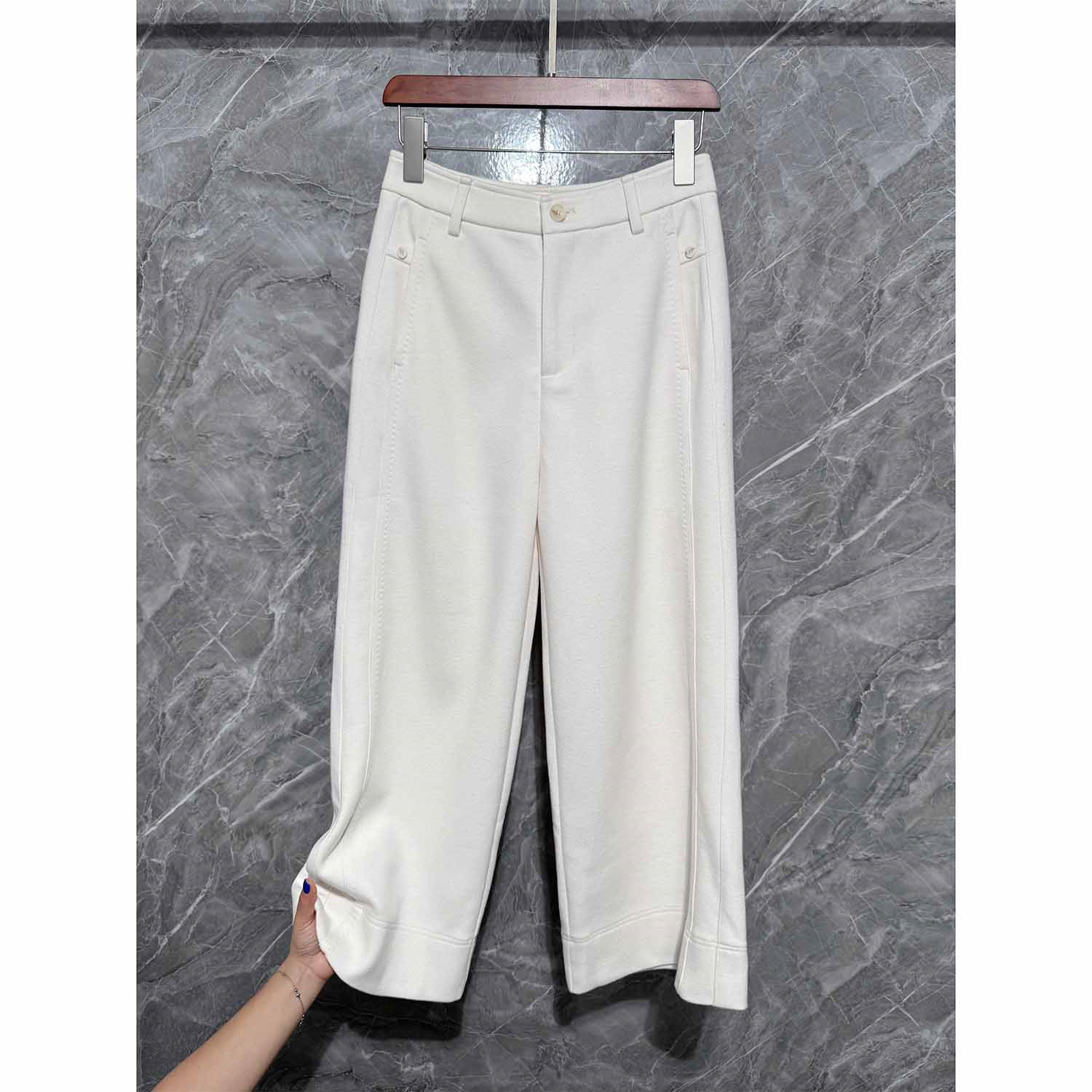 加厚羊毛弹力直筒锥九分西裤女