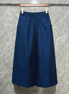 纯色匹马棉哪吒裤女夏季高腰宽松显瘦运动休闲百搭宽神裤腿八分裤