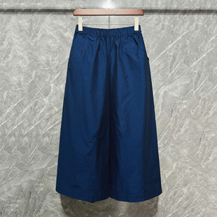 纯色匹马棉哪吒裤女夏季高腰宽松显瘦运动休闲百搭宽神裤腿八分裤