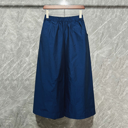 纯色匹马棉哪吒裤女夏季高腰宽松显瘦运动休闲百搭宽神裤腿八分裤