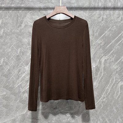 天丝羊毛打底衫女长袖T恤针织衫