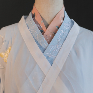 汉服绣花义领假领装饰 三重衣神器