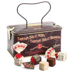 150g 意大利进口零食品 leone榛子夹心黑白松露巧克力金属罐礼盒装
