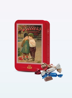 瑞士进口零食礼品 Villars利口酒心牛奶黑巧克力金属罐装礼盒250g