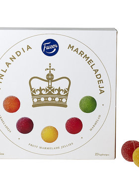 芬兰进口零食礼品Fazer 多彩果汁果酱软糖天然素食糖果礼盒装500g