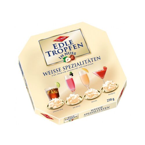 德国代购零食礼品Trumpf Bellini鸡尾酒心碎榛子白巧克力礼盒250g