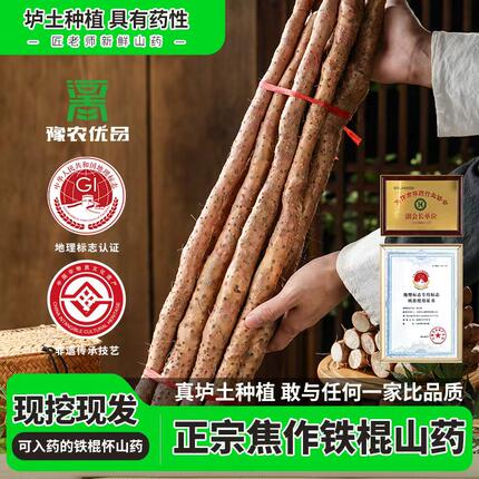匠老师正宗垆土铁棍山药2025年当季现挖河南焦作新鲜垆土怀山药