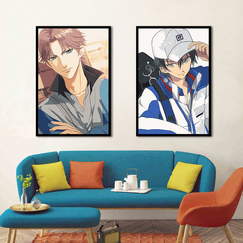 越前龙马动漫卡通网球王子 diy数字油彩画减压手绘填色丙烯装饰画