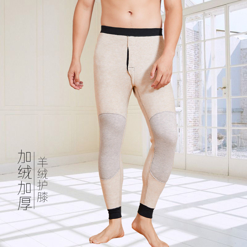 天然体男士加绒加厚保暖裤带护膝