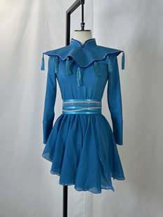 满庭芳群青国色古典舞演出服女飘逸中国舞蹈服装艺考独舞服装