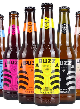 精酿啤酒buzz/蜂狂白桃乌龙浑浊IPA海盐德式小麦白啤330ml*24瓶装