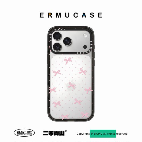 （13-17 Series）ERMUCASE 粉色波点蝴蝶结 适用于苹果iPhone17ProMax/17Pro/Air/16ProMax15Pro磁吸手机壳