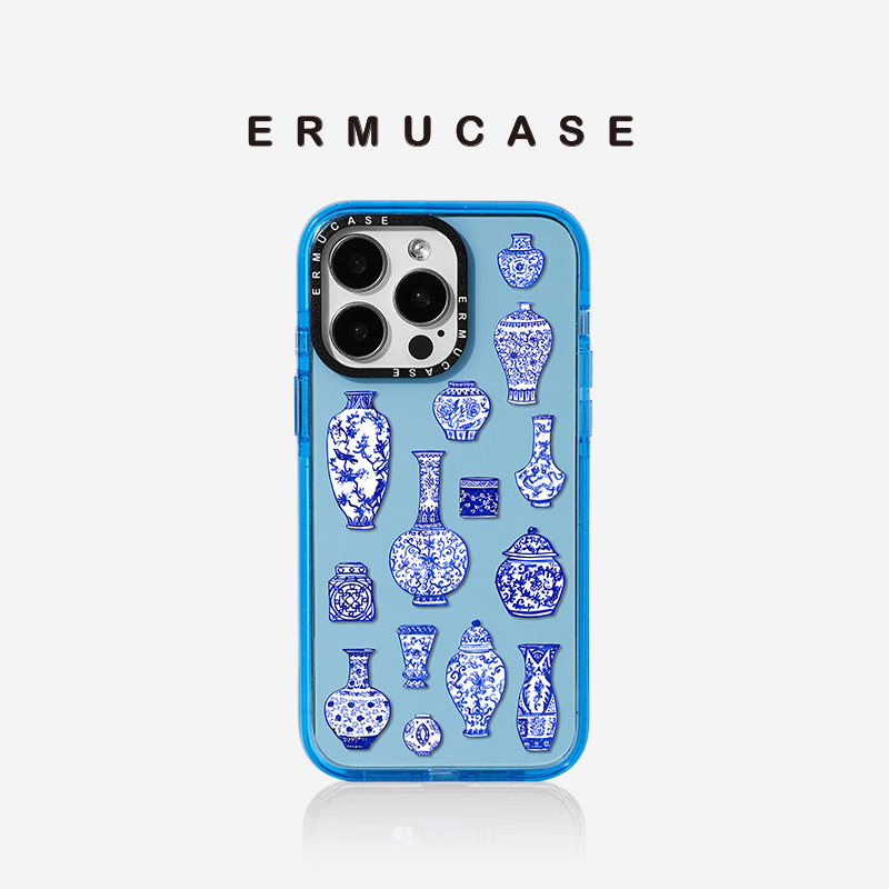 ERMUCASE二木青山原创《BLUE AND WHITE PORCELAIN》古典青花瓷 适用苹果iPhone15ProMax/14ProMax/13P手机壳