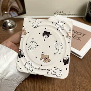 磁吸卡通米菲兔 小猫咪波漾手机壳适用于小米mixflip2折叠屏三星zflip7硬壳oppofindn3flip翻盖华为purax荣耀