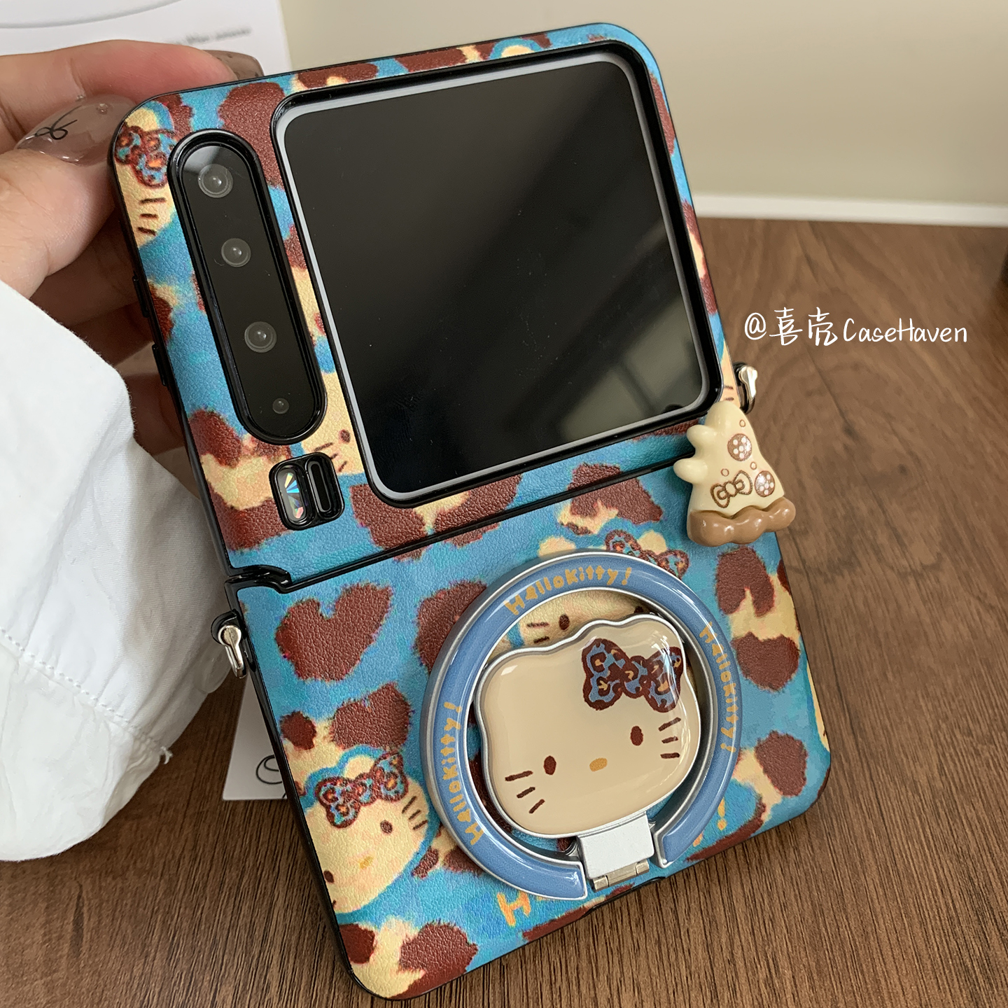 蓝色豹纹Kitty猫手机壳华为purax