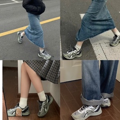 Opening韩国女鞋坊/时髦女孩B备滴一双酷酷灰银色ins风韩系运动鞋