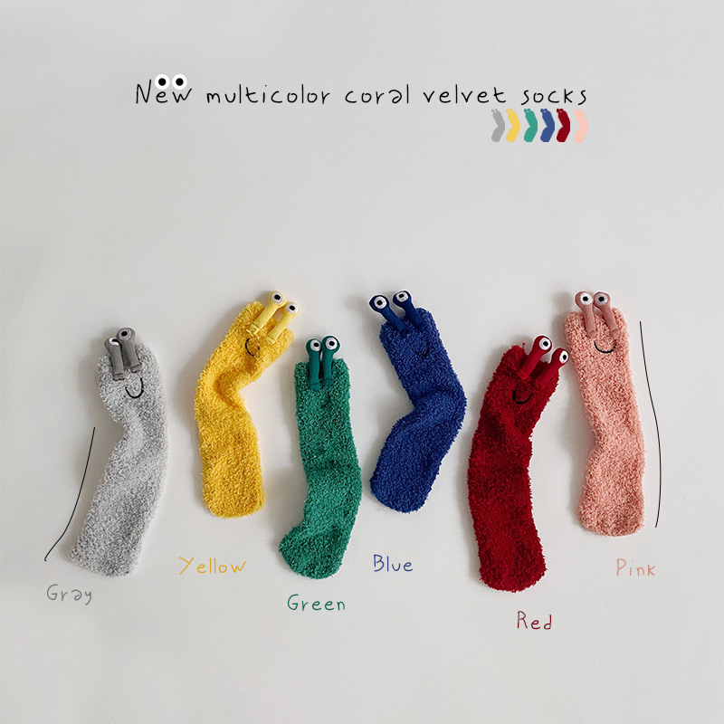 婴儿加厚加绒珊瑚绒袜子儿童宝宝