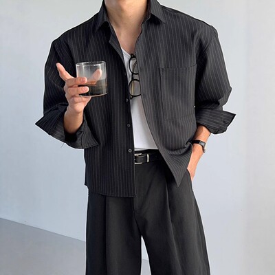 韩国代购男装高品设计师短款衬衫