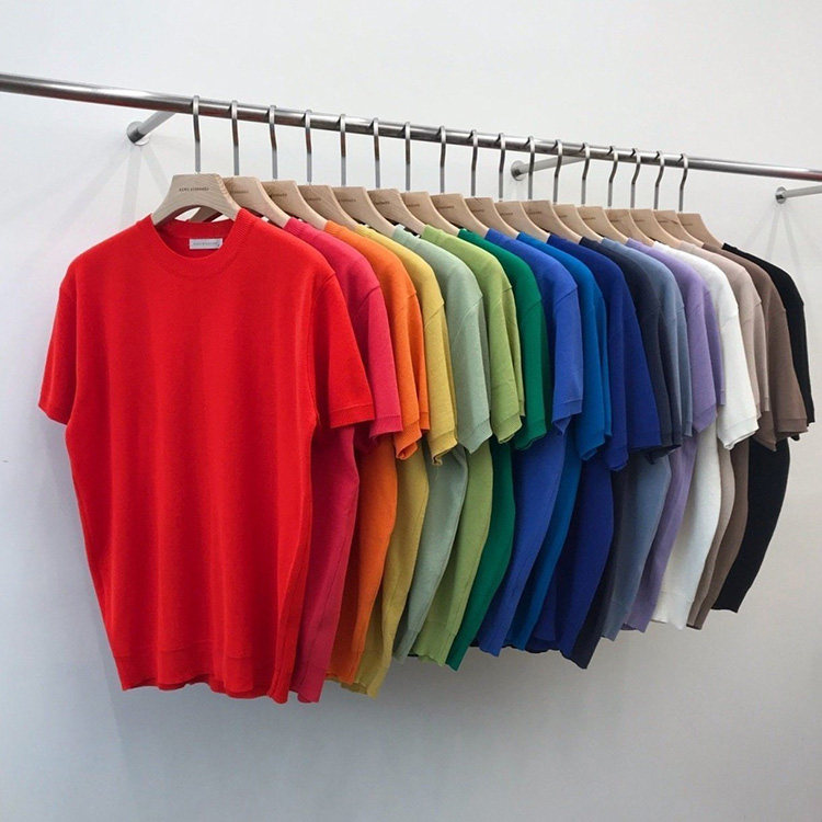 ANAN韩国代购男装夏季时尚糖果色短袖针织衫T恤百搭OOTD套头打底