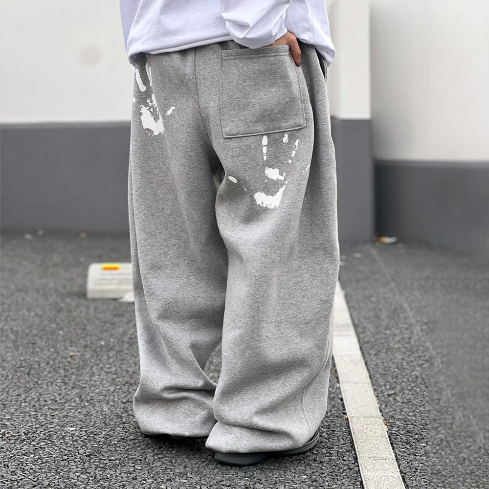 韩国东大门代购冬季时尚高街潮流个性手掌印花加绒休闲卫裤男女款,男装,休闲裤,淘宝优惠券,粉丝福利购,淘宝优惠卷