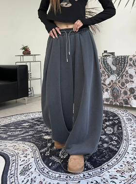 韩国代购heavy cotton two tuck balloon banding pants休闲裤男