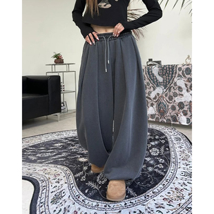 韩国代购heavy cotton two tuck balloon banding pants休闲裤男