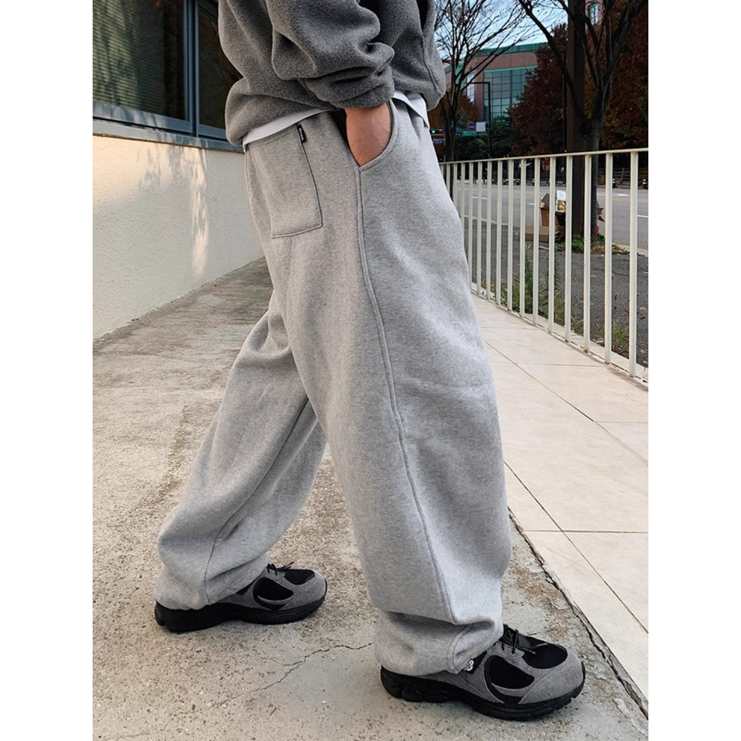 韩国代购秋冬抓绒保暖运动休闲裤