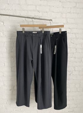 韩国东大门代购春季SLOWER高品单捏褶百搭商务休闲裤男长裤西裤