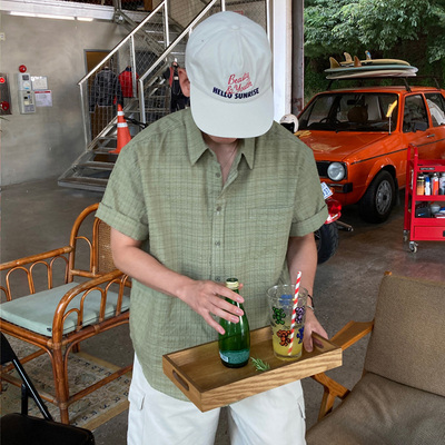 韩国代购休闲短袖衬衫2件包邮