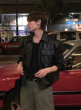 韩国代购男复古PU皮夹克2件包邮