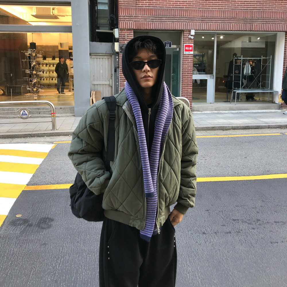 韩国代购男装绗缝夹克外套