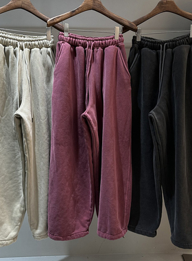 ANAN韩国东大门代购松紧腰加绒休闲裤百搭可束脚保暖时尚卫裤男