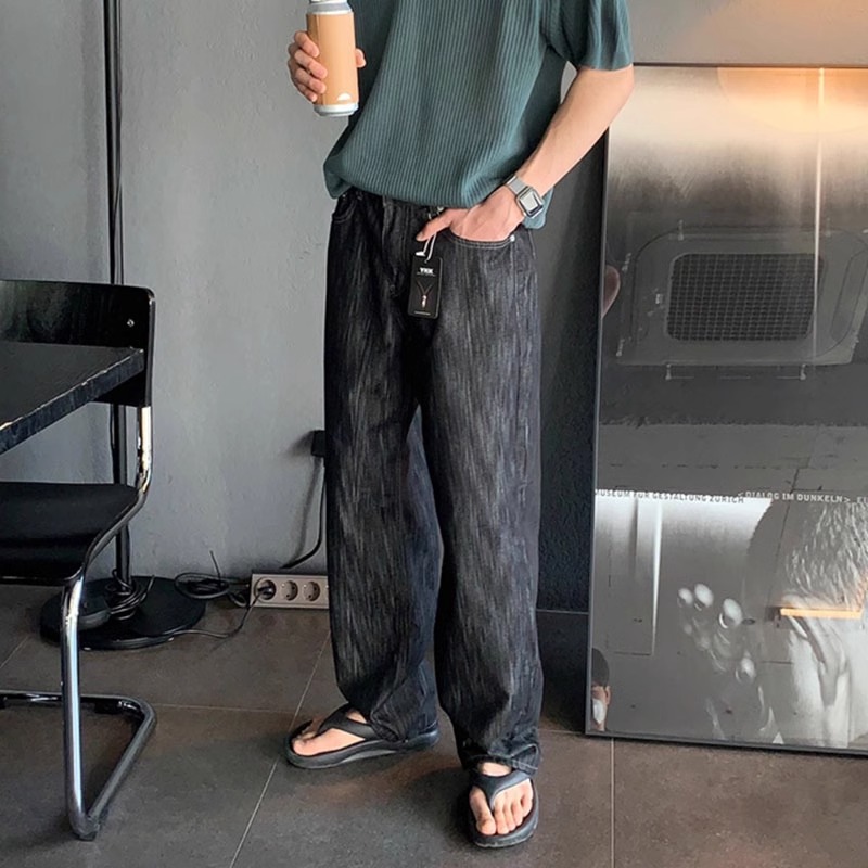 国内现货！韩国代购东大门男装IDUN牛仔裤高品质竖纹理YKK拉链重