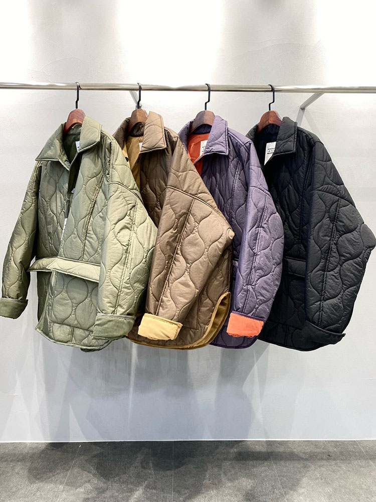 ANAN韩国东大门代购翻领复古绗缝波浪宽松OS休闲棉衣防风棉服外套