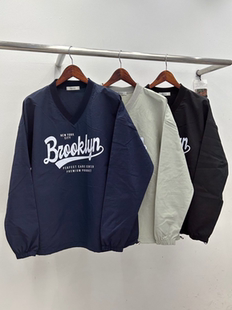 ANAN东大门韩国男装代购Brooklyn卫衣男女同款V领长袖T恤休闲上衣