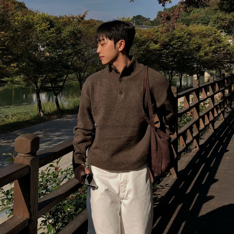 韩国代购半高领针织衫2件包邮