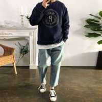 Xuân 2019 apm mới Hàn Quốc Dongdaemun quần áo nam mua quần nam quần jeans ống rộng đẹp trai - Quần jean quần jeans nam